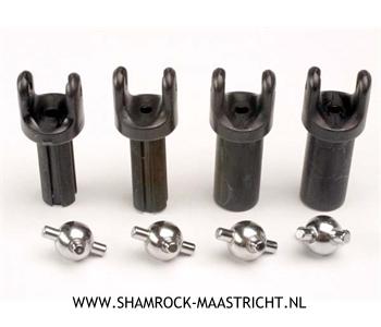 Traxxas Half shafts, short (heavy duty) (external-splined (2) and internal-splined (2))/ metal u-joints (4) - TRX4949X