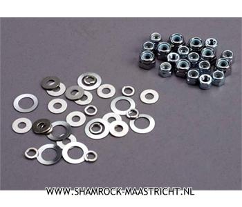 Traxxas Nut set, lock nuts (3mm (11) and 4mm(7)) & washer set - TRX1252