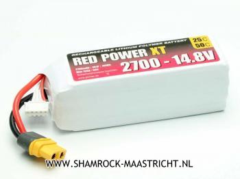 steeg Omleiden eeuw Shamrock-Modelbouw - Red Power LiPo Accu 14.8 Volt 2700 mAh 25C - XH / XT60  15423