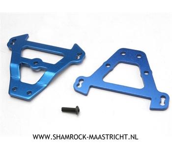 Traxxas Bulkhead tie bars, front and rear (blue-anodized aluminum) - TRX5323
