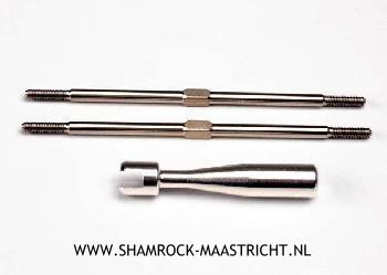 Traxxas Turnbuckles, titanium 94mm (front tie rods) (2)/ billet alum - TRX2338X