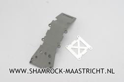 Traxxas Skidplate, front plastic (grey)/ stainless steel plate - TRX4937A