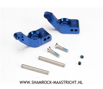 Traxxas Stub axle carriers, blue-anodized 6061-T6 aluminum, rear (1.5 degrees toe-in)(Left and Right). - TRX4352X