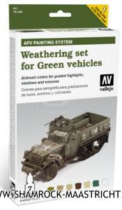 Vallejo Weathering Set for Green Vehicles