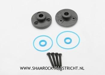 Traxxas Cover plates, differential (front or rear)/ gaskets (2)/ o-rings (2)/ 2x14mm BCS (4) - 7080