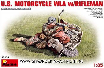 Miniart U.S. Motorcycle WLA w/Rifleman