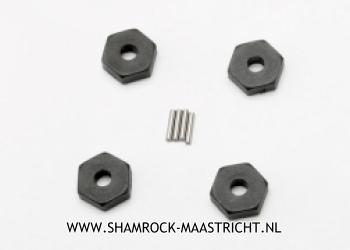 Traxxas Wheel hubs, hex (4)/ axle pins (1.5x8mm) (4) - 7154