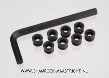Traxxas Aluminum caps, pivot ball (threaded aluminum, hard-anodized with PTFE-coating) (8)/ hex wrench, 5mm - 7033X