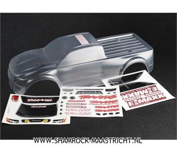 Traxxas Body, E-Maxx Brushless (clear, requires painting)/ decal sheet - TRX3915