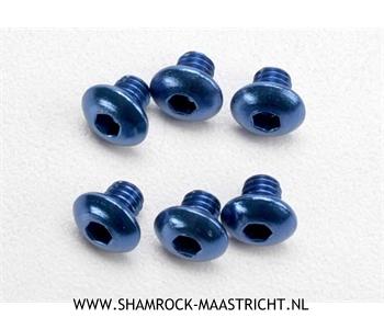 Traxxas Screws, 4x4mm button-head machine, aluminum (blue) (hex drive) (6) - TRX3940