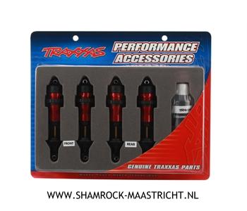 Traxxas Shocks, GTR aluminum, red-anodized (fully assembled w/o springs) (4) - TRX5460R