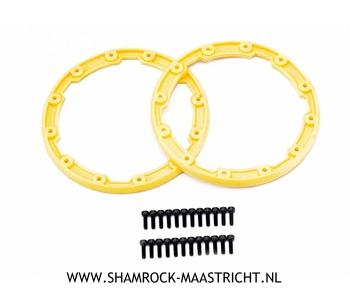 Traxxas  Sidewall protector, beadlock style (yellow) (2)/ 2.5x8mm CS (24) (for use with Geode wheels) - TRX5665