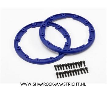 Traxxas Sidewall protector, beadlock style (blue) (2)/ 2.5x8mm CS (24) (for use with Geode wheels) - TRX5666