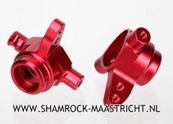 Traxxas Steering blocks, 6061-T6 aluminum, left & right (red-anodize - TRX6837R