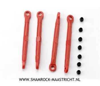 Traxxas Toe link, front & rear (molded composite) (red) (4)/ hollow balls (8) - TRX7038