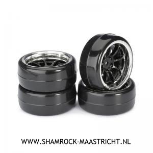 Absima Drift Wheel Set Drift LP 9 Spoke Profile B Black/Chrome 1/10