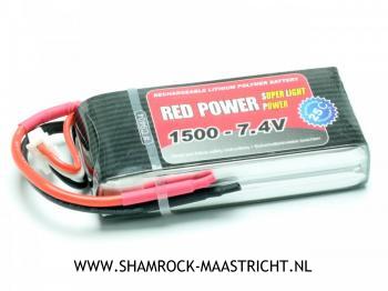 Red Power Lipo Accu 7.4V 1500mAh SLP 25C - XH 