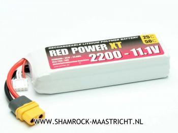 Red Power XT LiPo Accu 11.1 Volt 2200mAh 25C XT60/XH