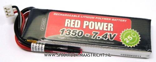 Red Power 7.4V 1350mAh LiPo (EH connector)